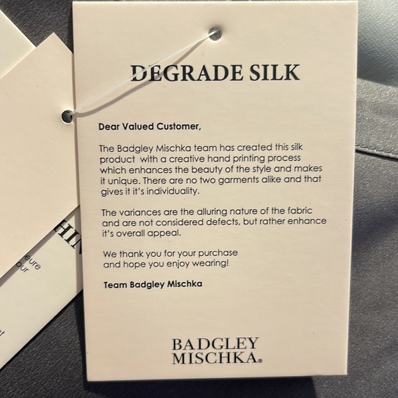 NWT - Badgley Mischka 100% SILK Grey/Black Ombré Silk Hi/Low Lounge Top - Picture 6 of 9